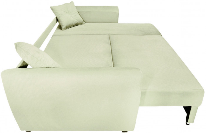 Диван-кровать угловой Амстердам Люкс, 150х200, еврокнижка, велюр, бежевый